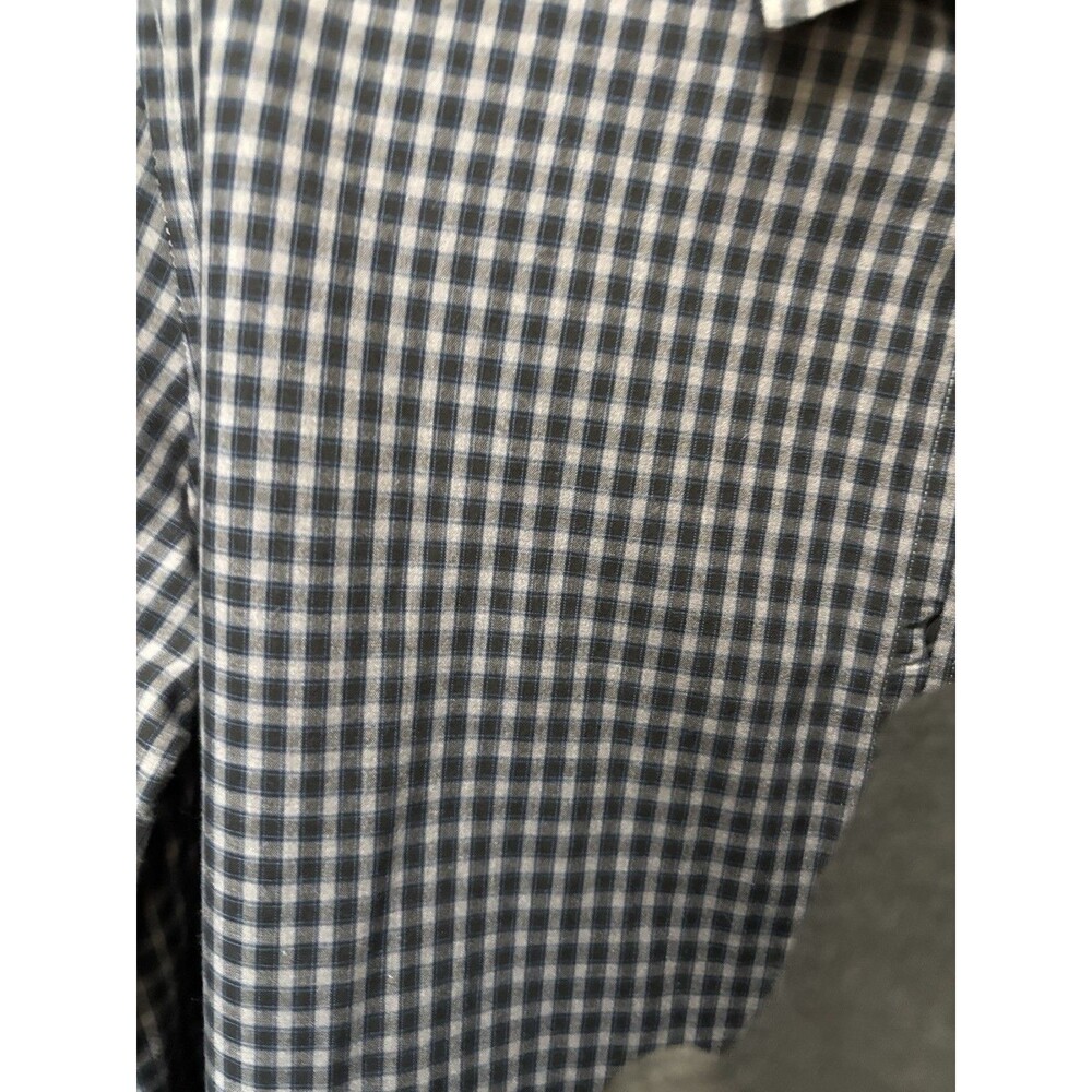 Calvin Klein Regular Fit Button Down Checkered Dress Shirt Black/Grey Size‎ Med - Picture 5 of 8